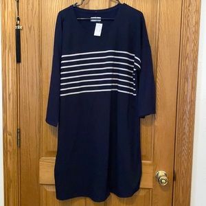 3/4 Navy stripe shift